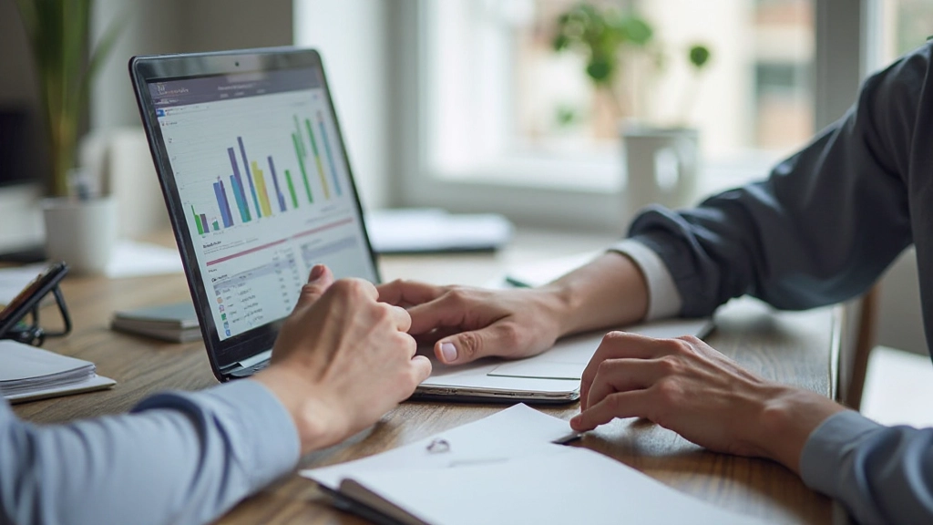 Professional overhead view van budgetplanning met rekenmachine en financiële documenten op georganiseerd bureau